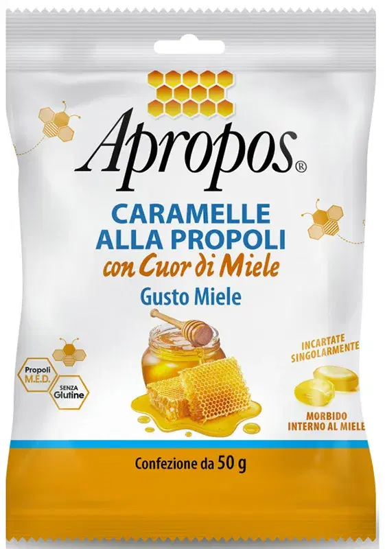 Apropos Caramelle Dure Alla Propoli Gusto Miele Per Il Benessere Della Gola 50 g
