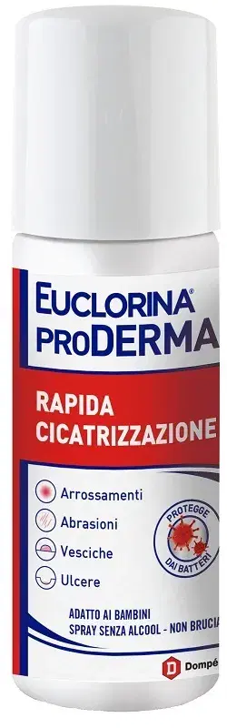 Euclorina Silver Spray Riparazione Cute Trattamento per Guarire le Ferite 125 ml