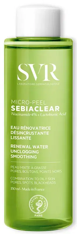 Laboratoires Svr Sebiaclear Micro-peel Acqua Rinnovatrice Pelli Acneiche 150 ml