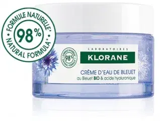 Klorane Gel Crema Viso Risveglio Fresco Fiordaliso Bio con Acido Ialuronico 50ml