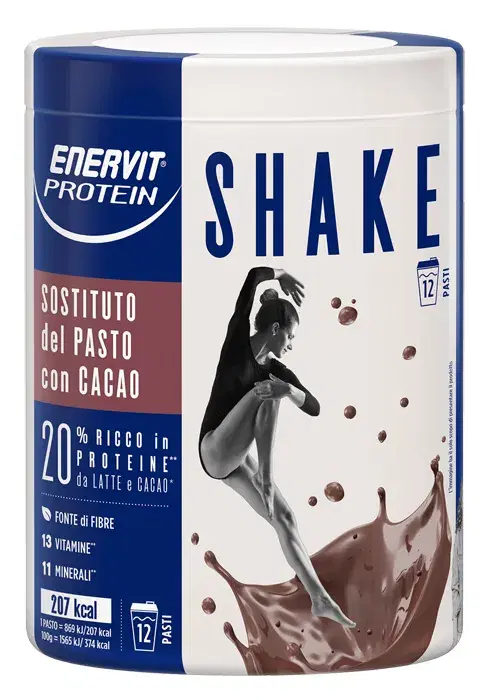 Enervit Protein Shake Gusto Cacao Ricco di Proteine per lo Sport 12 Pasti