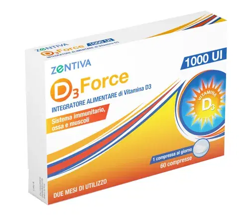 Zentiva D3 Force Integratore Per le Difese Immunitarie 1000 UI 60 Compresse