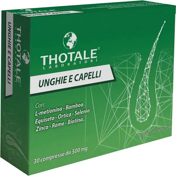 Thotale Unghie e Capelli Integratore per Rafforzare 30 Compresse