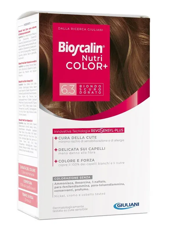Bioscalin Nutricolor Plus Colorazione Permanente Tintura 6,3 Biondo Scuro Dorato