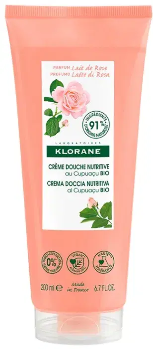 Klorane Crema Doccia Latte Di Rosa Nutriente per Pelle Secche 200 ml