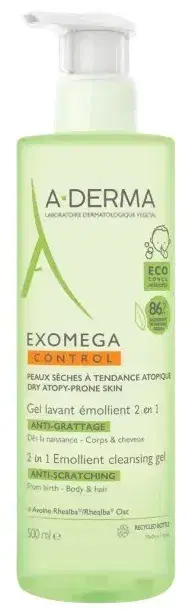 Aderma Exomega Control Gel Detergente Emolliente 2 In 1 Corpo E Capelli 500 ml