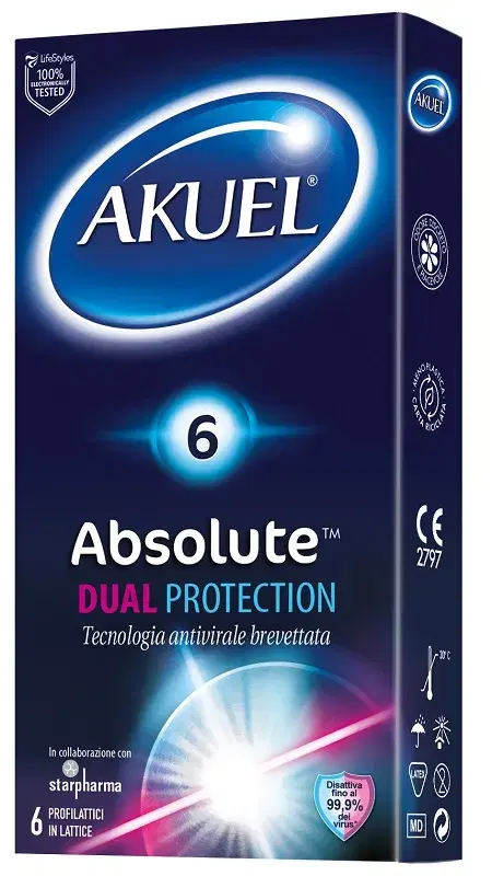 Akuel Absolute Dual Protezione Preservativi 6 Pezzi