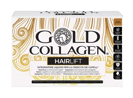 Gold Collagen Hairlift Integratore per Capelli e Unghie 10 Flaconcini Da 50 ml
