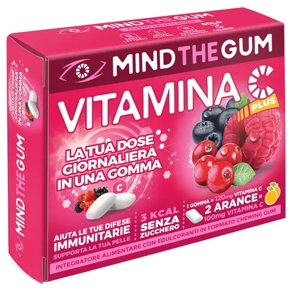 C Gum Frutti Rossi Integratore di VItamina C 18 Chewing Gum