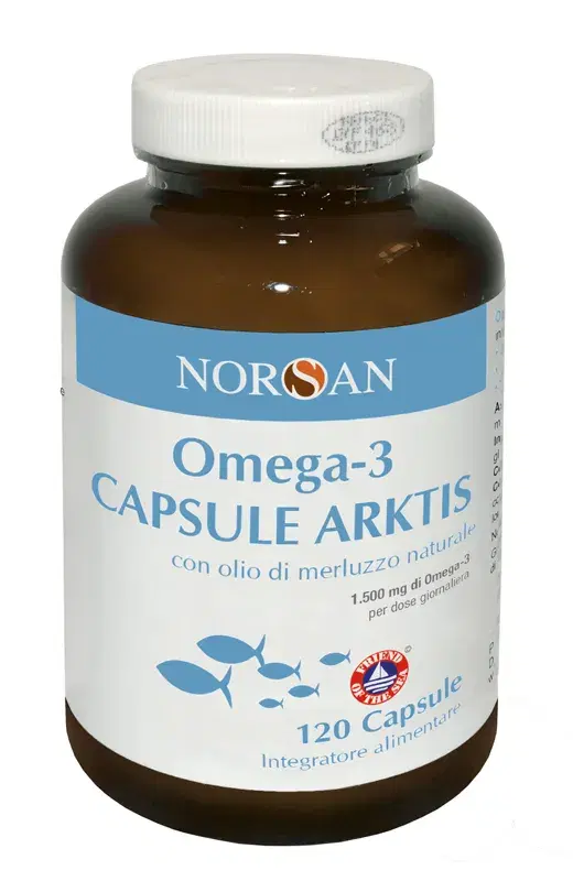 Norsan Arktis Omega 3 Integratore Con Olio di Merluzzo Naturale 120 Capsule