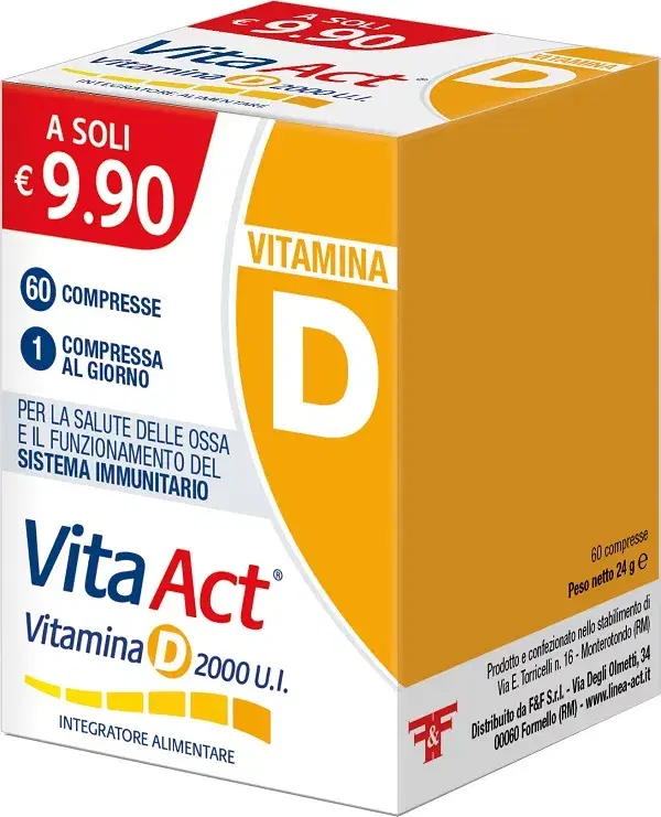 Vita Act Vit D 2000 UI Integratore per il Sistema Immunitario 60 Compresse
