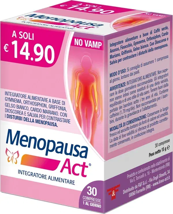 Menopausa Act Integratore per i Disturbi della Menopausa 30 Compresse