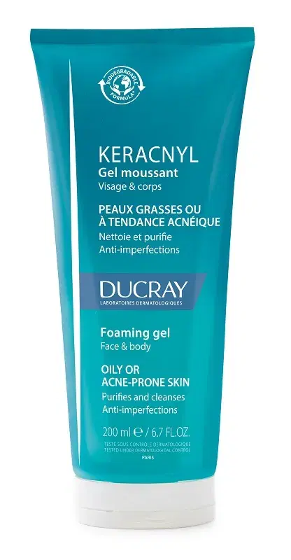 Ducray Keracnyl Gel Detergente per Pelle Grassa a Tendenza Acneica 200 ml