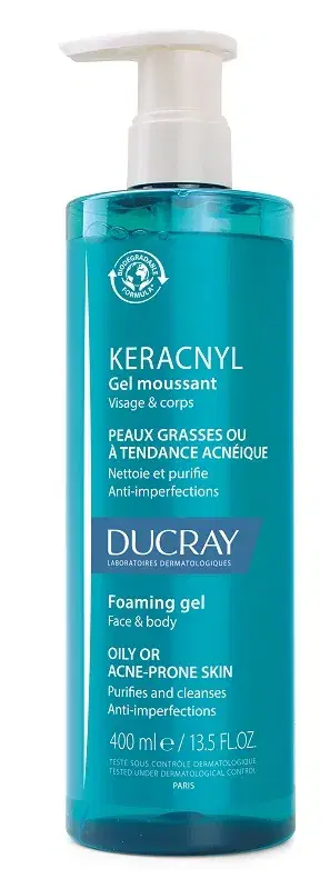 Ducray Keracnyl Gel Detergente per Pelle Grassa a Tendenza Acneica 400 ml