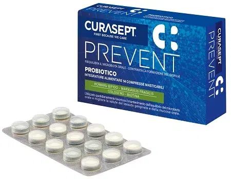 Curasept Prevent Probiotco Masticabili Integratore Alimentare 14 Compresse