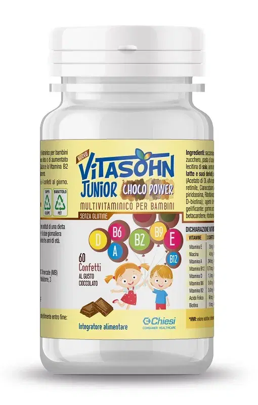 Vitasohn Junior Choco Power Integratore Multivitaminico per Bambini 60 Confetti