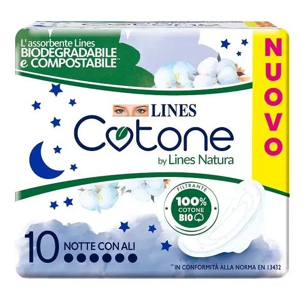 Lines Cotone Bio Ultra Assorbenti in Cotone Biologico per Protezione Naturale 10 Pezzi