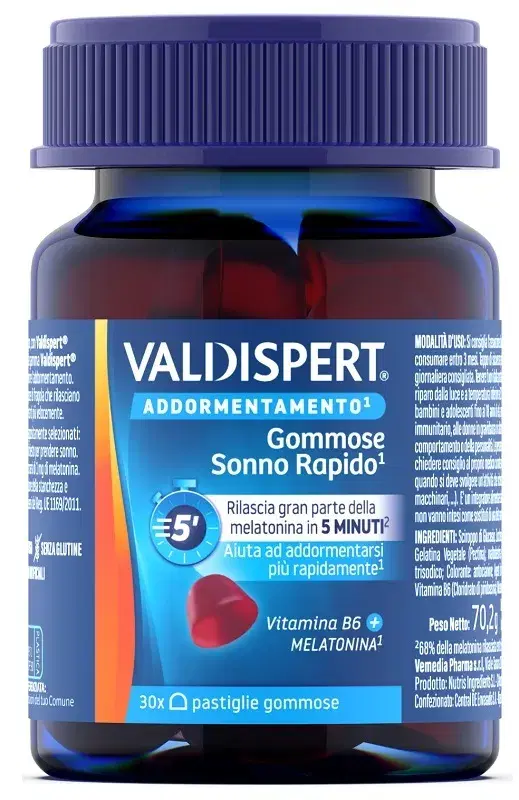 Vemedia Valdispert Natural&sleep Integratore per il Sonno 30 Pastiglie Gommose