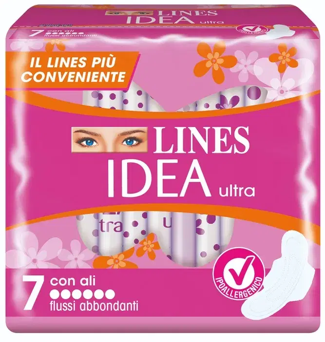 Lines Idea Ultra Assorbenti con Ali per Flusso Abbondante 7 Pezzi