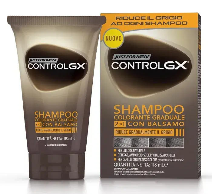 Just For Men Control Gx Shampoo Colorante Graduale 2 In 1 Con Balsamo 118 ml