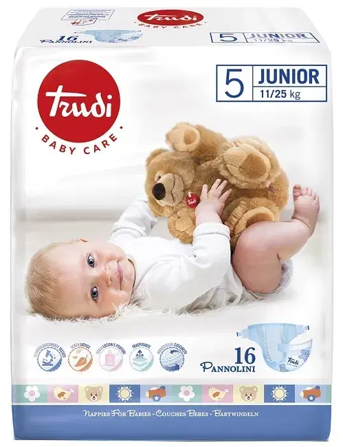 Trudi Baby Care Pannolini Bambini Junior 11/25kg 16 Pezzi