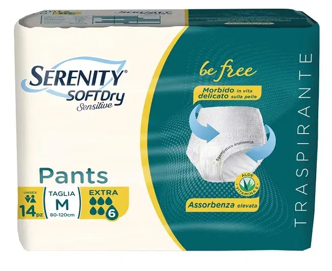 Serenity Soft Dry Sensitive Pants Extra Taglia M 14 Pezzi