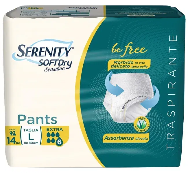 Serenity Pants SoftDry Sensitive Taglia L 14 Mutandine Assorbenti