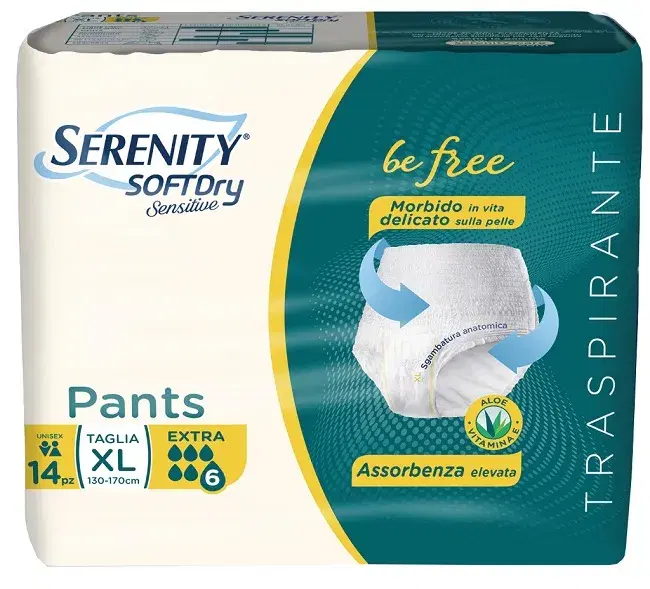 Serenity Soft Dry Sensitive Pants Extra Taglia XL 14 Pezzi
