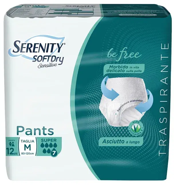 Serenity Soft Dry Sensitive Pants Super Taglia M 12 Pezzi