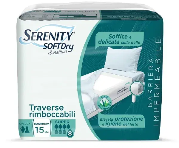 Serenity Soft Dry Sensitive Traversa Assorbente Super 80x180 15 Pezzi