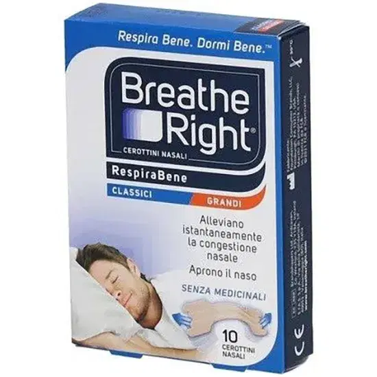 Breathe Right Cerotti Nasali Classici Grandi 10 pezzi