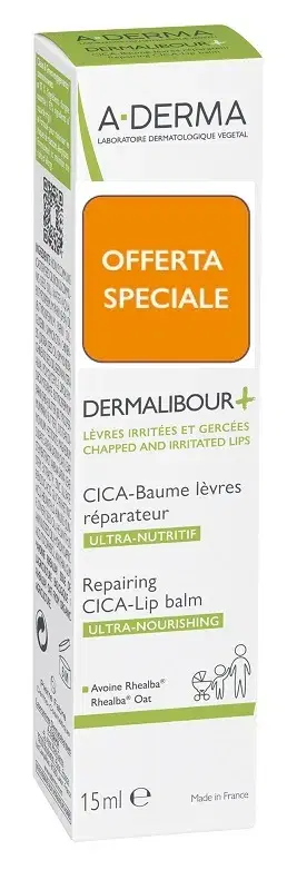 A-Derma Dermalibour + Cica Balsamo Labbra Ristrutturante Nutriente 15 ml