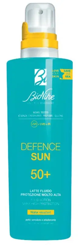 BioNike Defence Sun SPF50+ Latte Fluido Protezione per Pelli Sensibili 200 ml