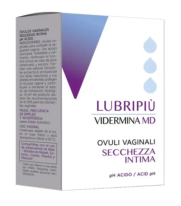 Vidermina MD Lubripiù 10 Ovuli Vaginali per la Secchezza Intima