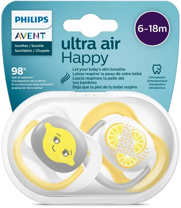 Philips Avent Succhietto Ultra Air Neutro 2 Pezzi 6-18 Mesi