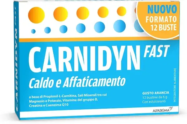 Carnidyn Fast Integratore Multivitaminico Contro Caldo e Affaticamento 12Bustine