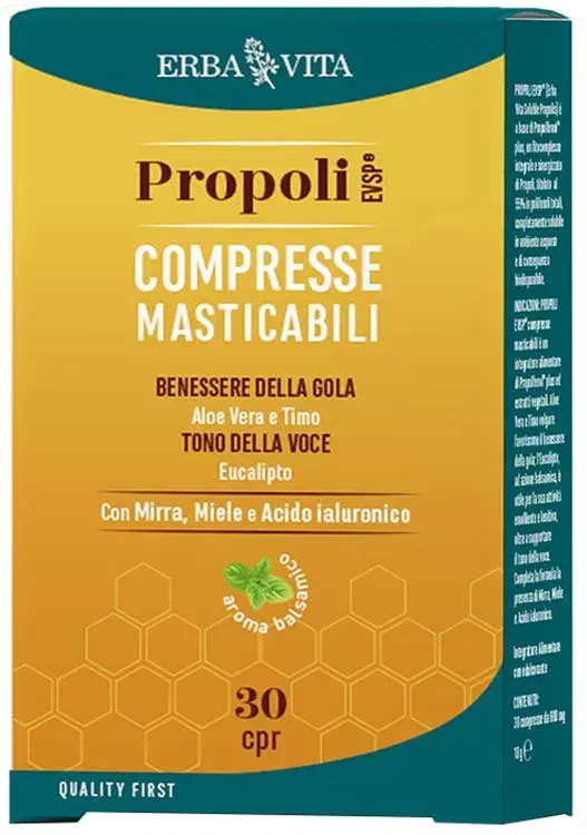 Erba Vita Propoli EVSP Integratore Alimentare 30 Compresse Masticabili