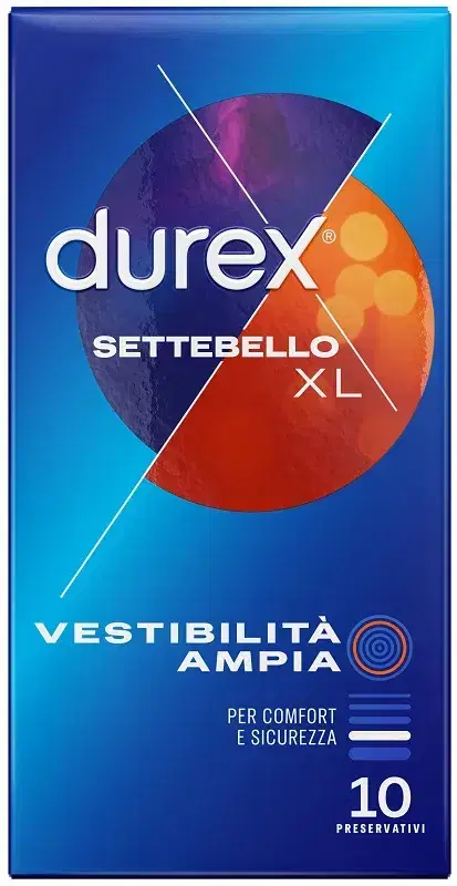 Durex Settebello XL Profilattici Vestiblità Ampia 10 Pezzi