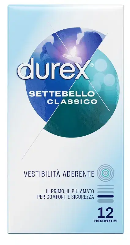 Durex Settebello Cassico Profilattici Vestibilità Aderente 12 Pezzi