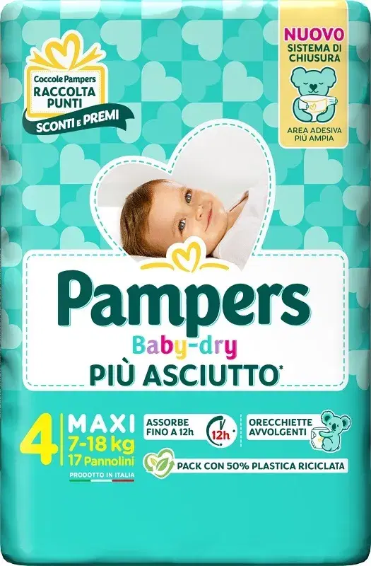 Pampers Mutandine Downcount Maxi per Comfort e Assorbenza Notturna 17 Pezzi