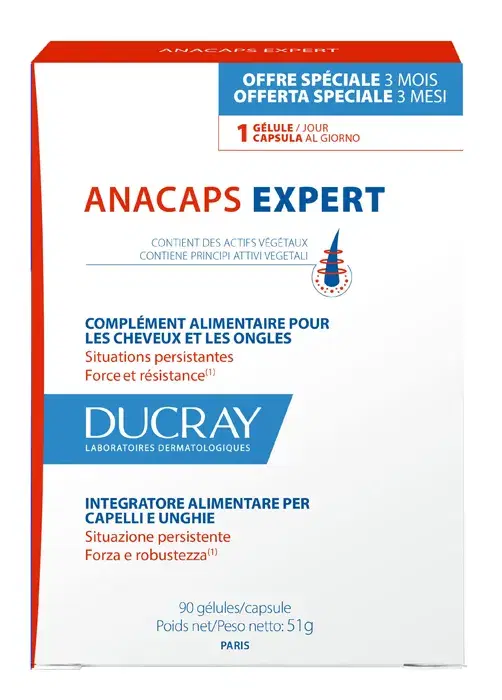 Ducray Anacaps Expert Integratore per la Caduta dei Capelli Cronica 90 Capsule