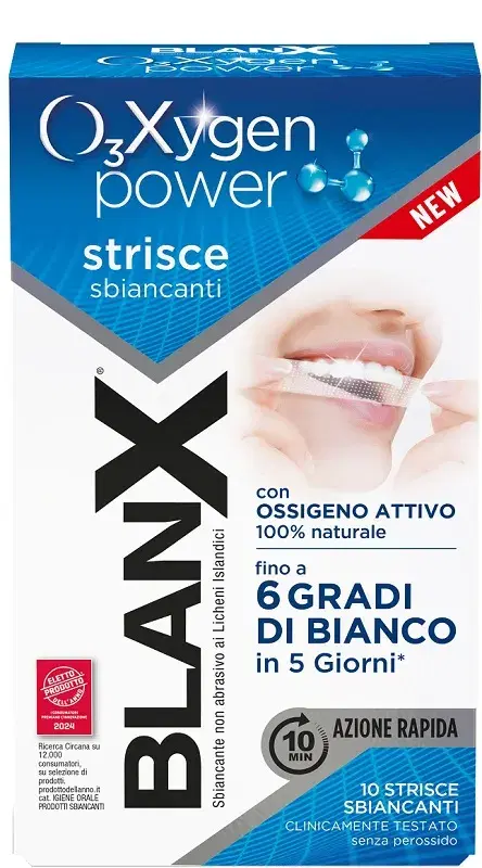 Blanx O3X Strisce Sbiancanti per Denti per Sorriso Luminoso 5 Pezzi