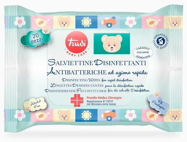 Trudi Baby Salviettine Disinfettanti per Igiene Sicura 20 Pezzi
