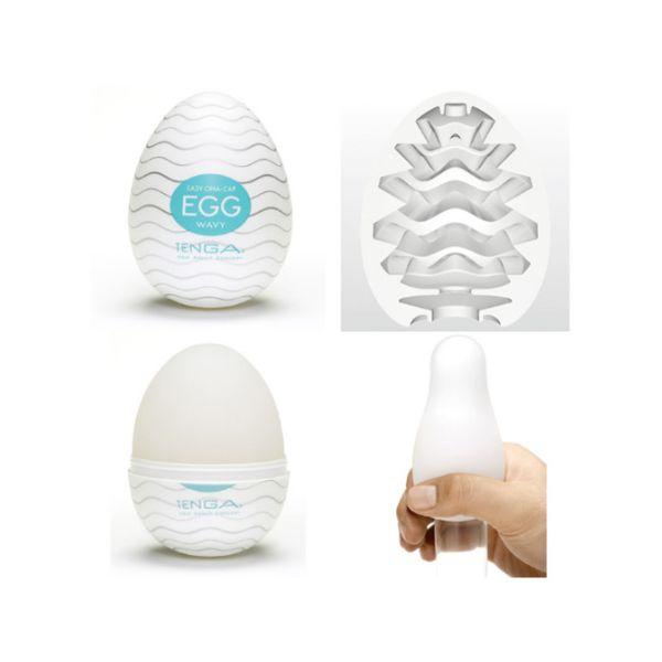 Tenga Egg Wavy Easy Ona-Cap Masturbatore da Uomo