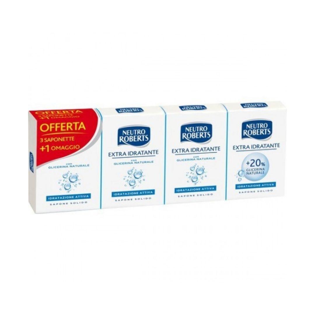 Neutro Roberts Sapone Solido Extra Idratante 4 Pezzi 100 g