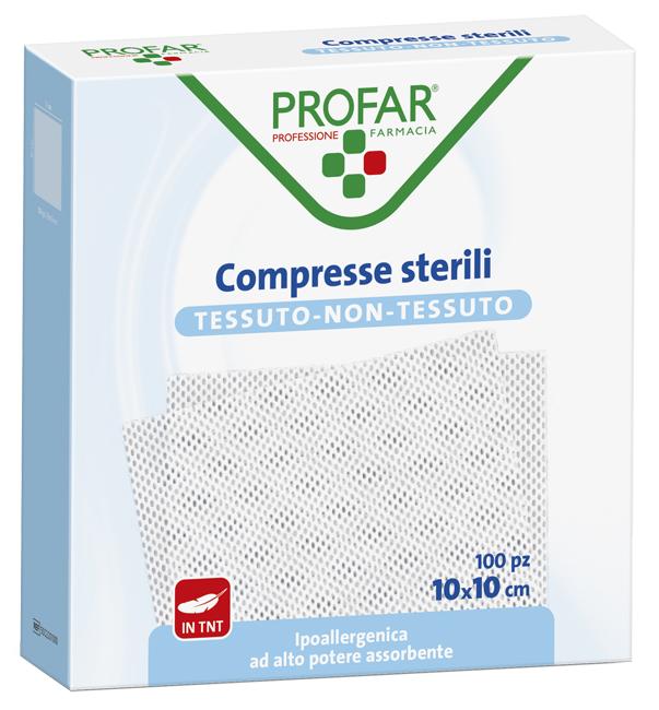 Profar Garza Non Tessuta Sterile 10x10 cm per Medicazioni 100 Pezzi