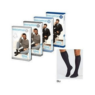 Gloria Med Man'Support 18 Gambaletto In Cotone Taglia 3 Colore Blu 1 Paio