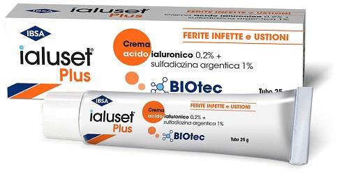 Ialuset Plus Crema con Acido Ialuronico per Ferite Infettate e Ustioni 25 g