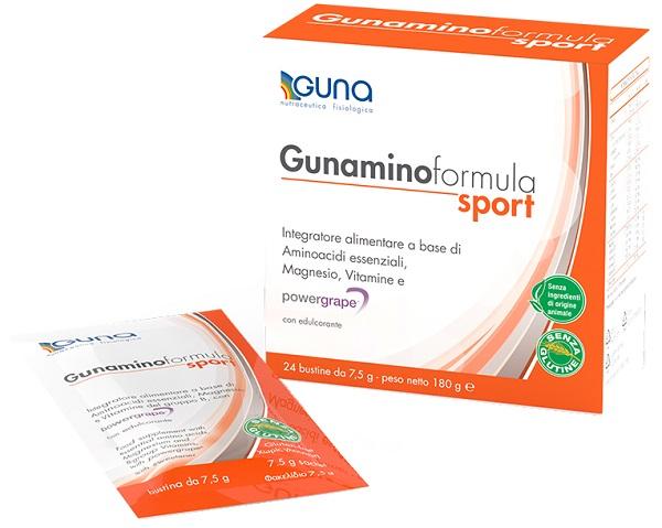 Gunamino Formula Sport Integratore di Aminoacidi, Sali e Vitamine 24 Buste