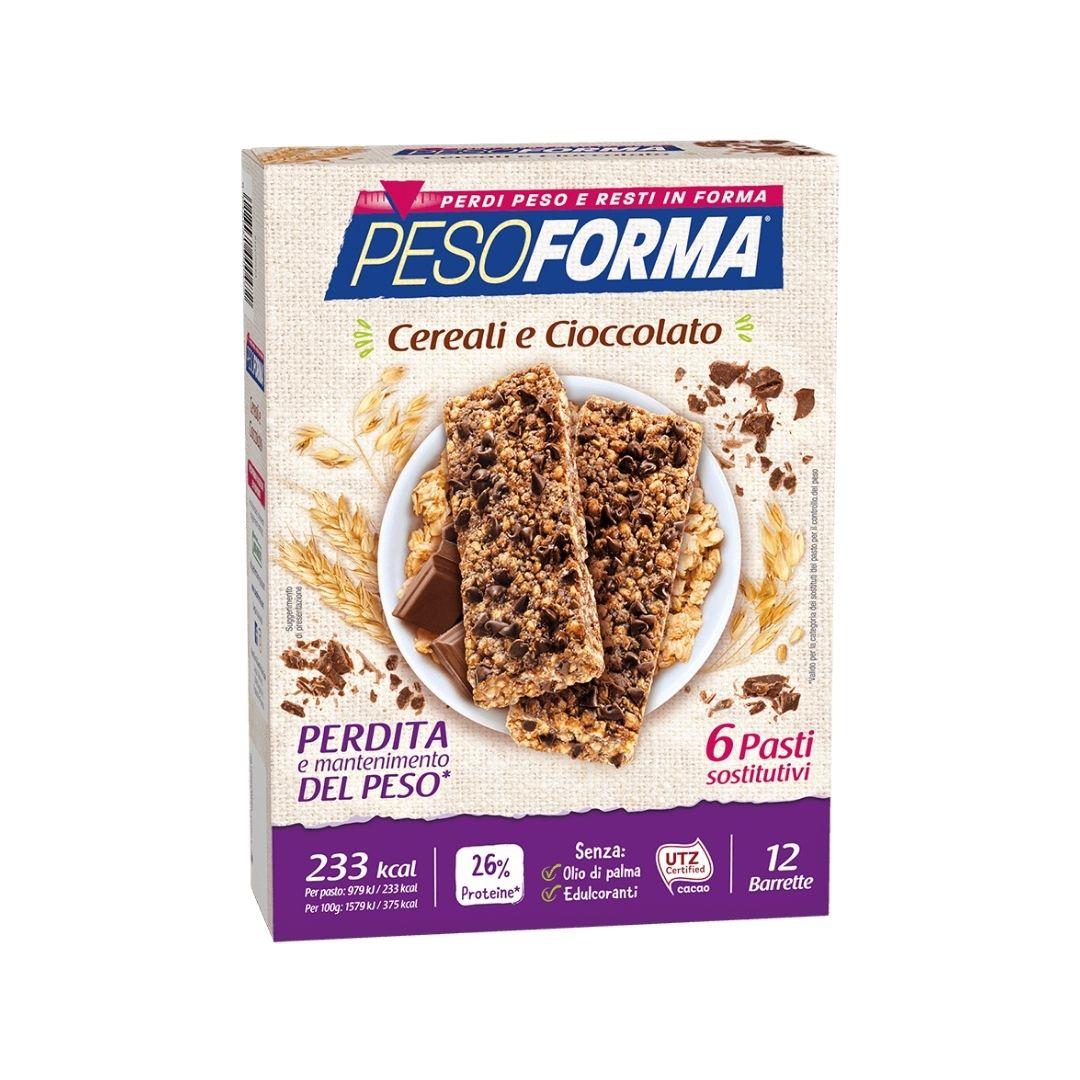 Pesoforma Barretta ai Cereali e Cioccolato 12 Pezzi 372 g